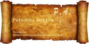Petróczi Attila névjegykártya