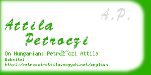 attila petroczi business card